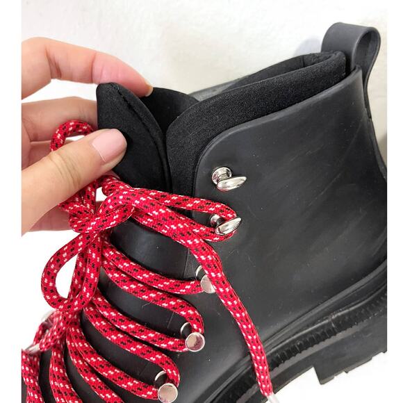 RAG & BONE Compass Rubber Hiking Rain Booties in Black Size 6 - Picture 8 of 16